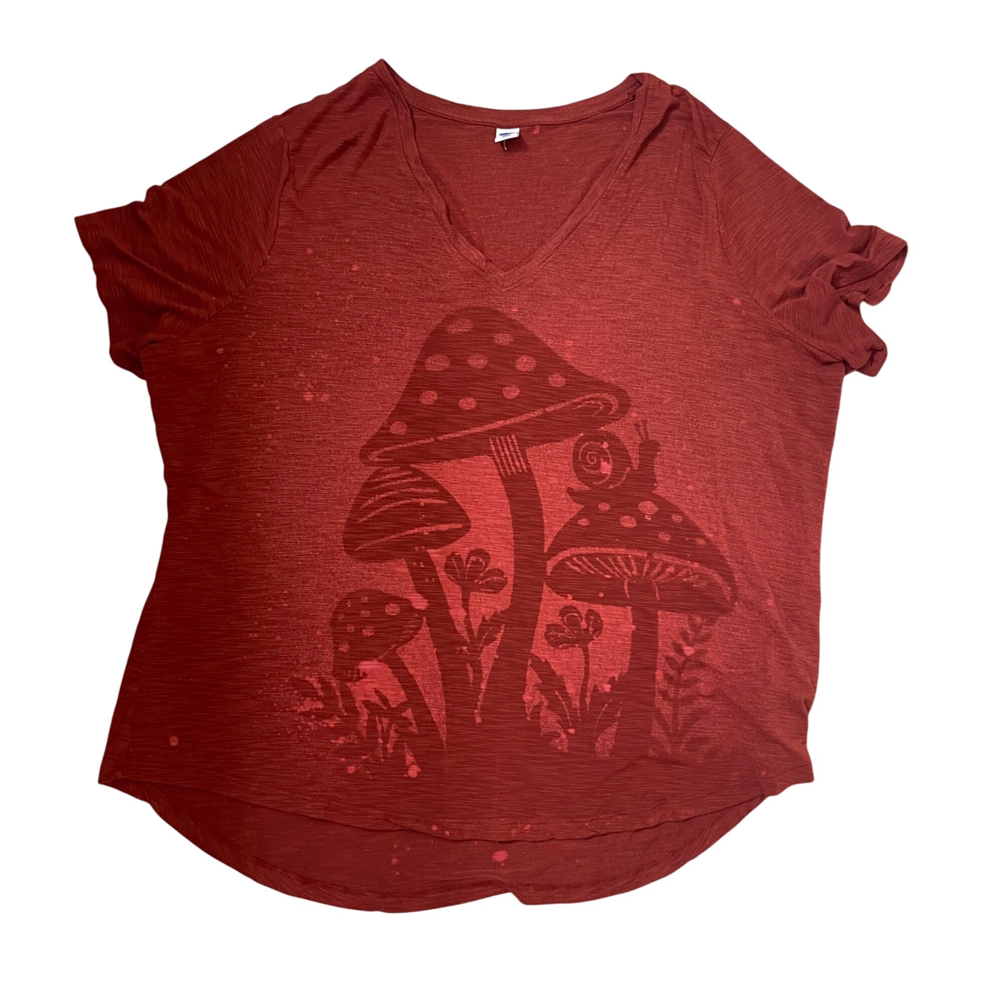 Orange Mushroom Cluster T Shirt Women's XXL