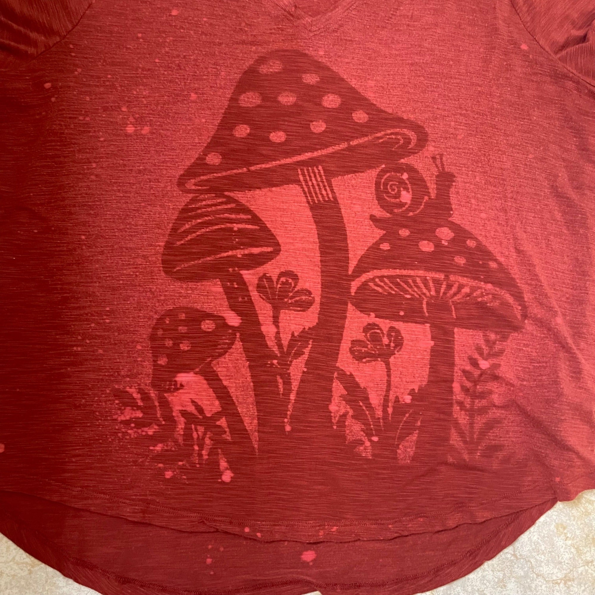 Orange Mushroom Cluster T Shirt Women's XXL