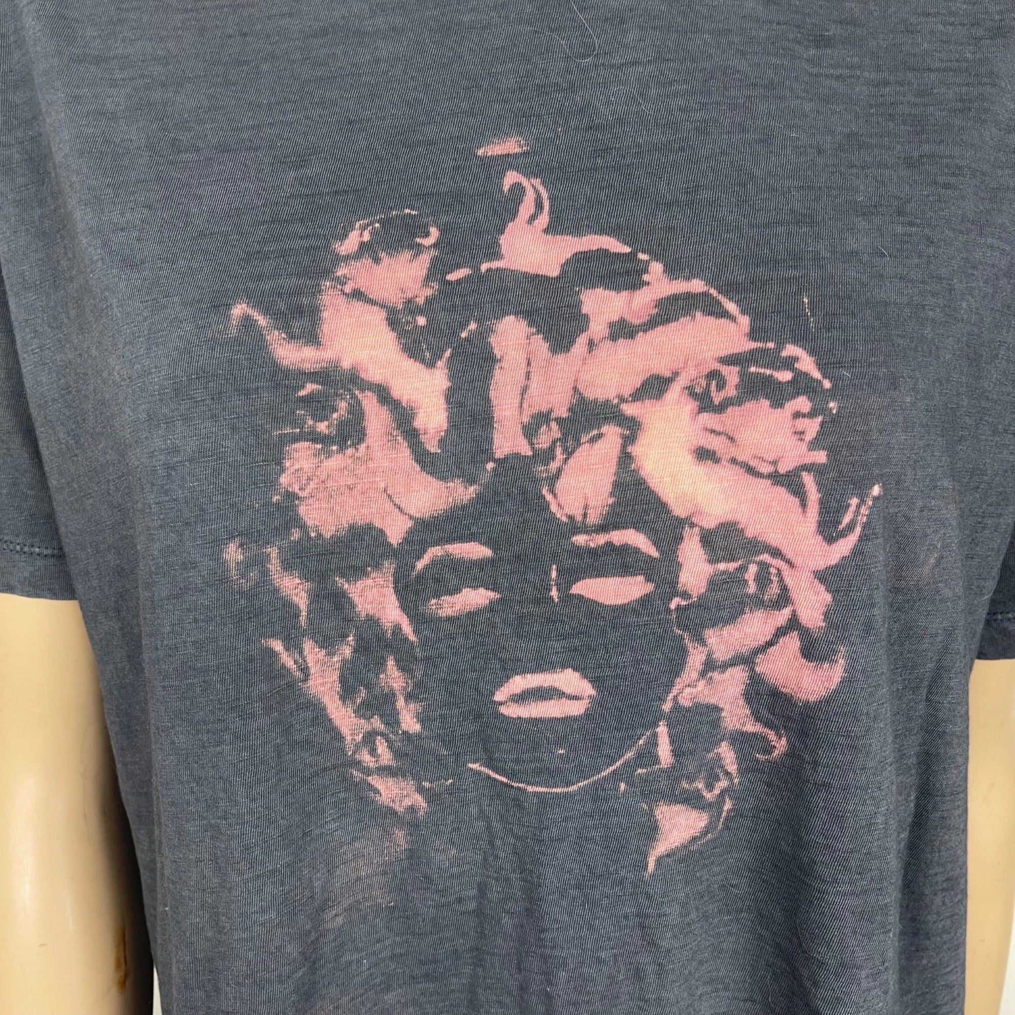 Medusa Bleach Painted Oversized T Shirt Women's Small