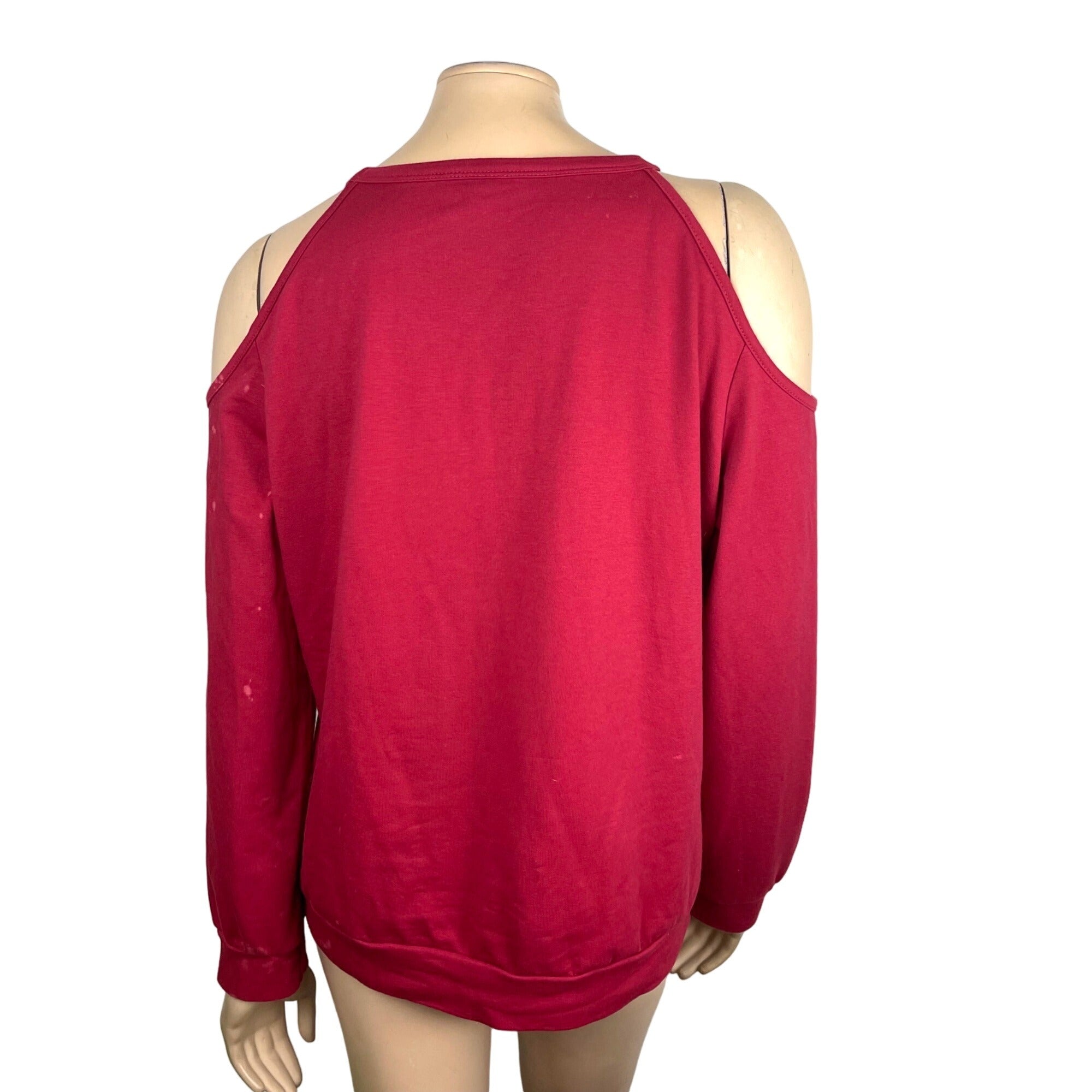 Refashioned Rugged Cross Bleached Sweatshirt Women's Large