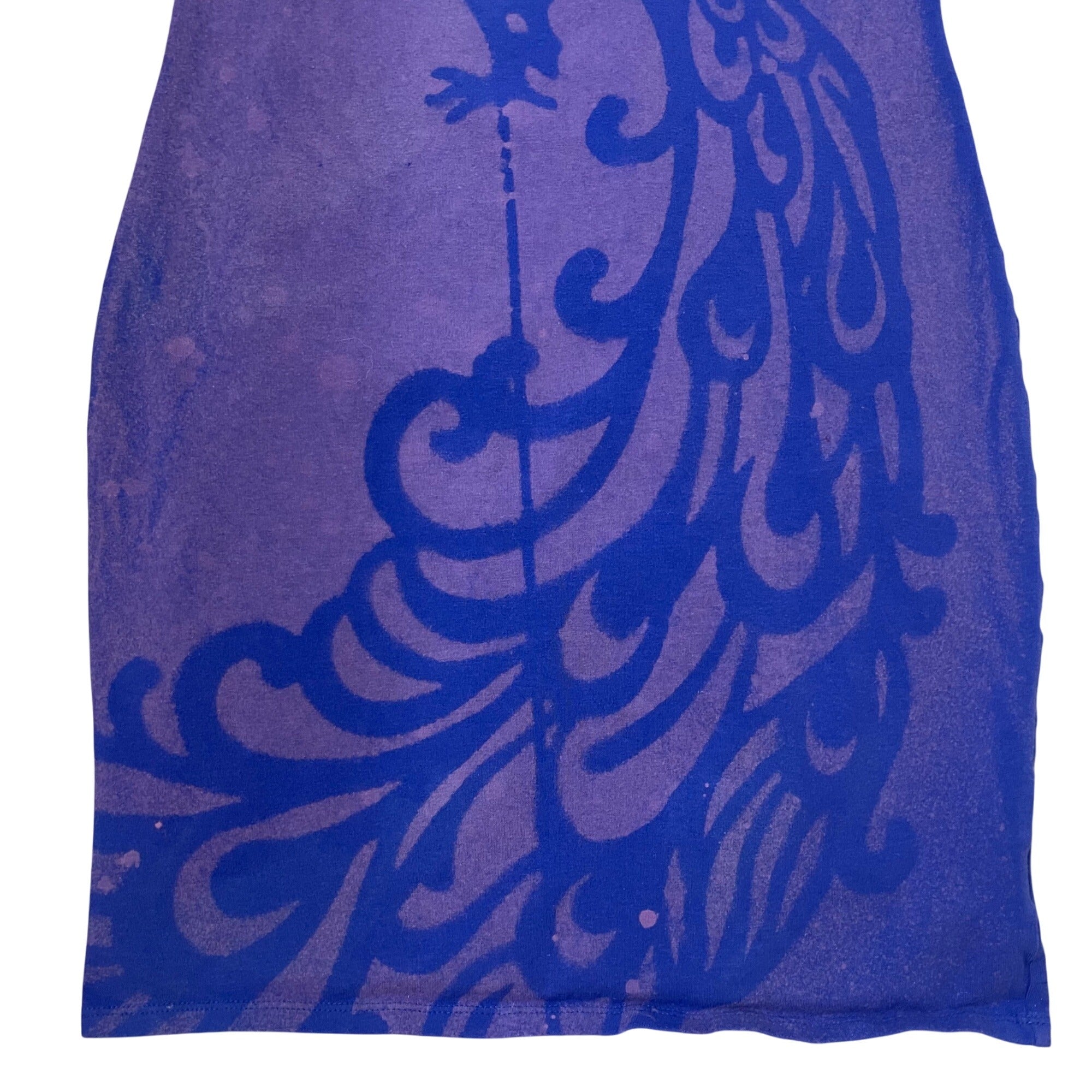 Bleach Painted Peacock Bodycon Dress Women's Large