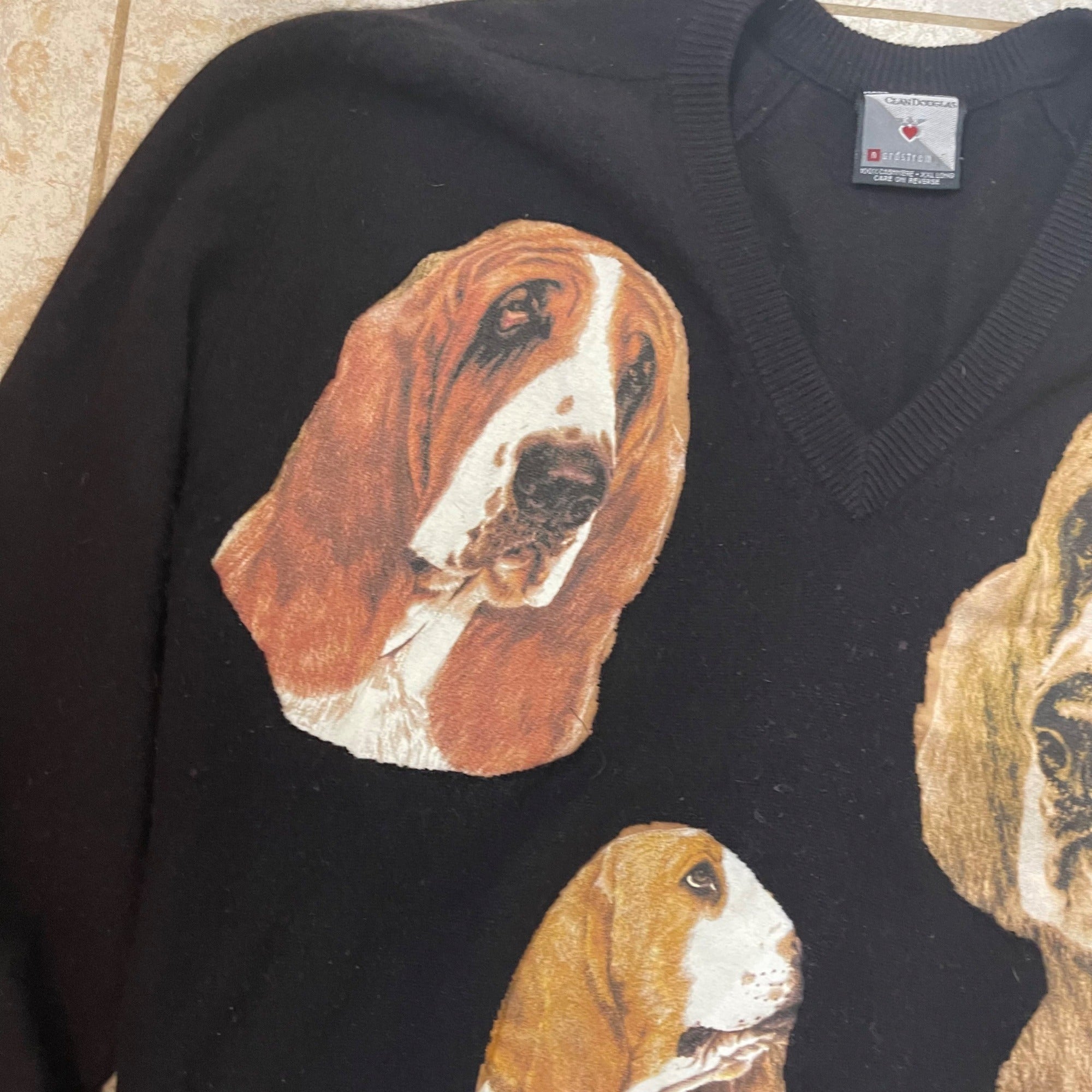 Basset Hound Cashmere Sweater Men's XXL Long