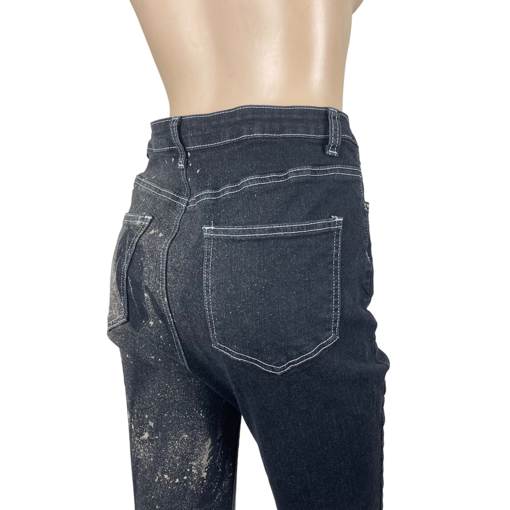 Fallen Angel Black Stretch Flared Leg Jeans Large