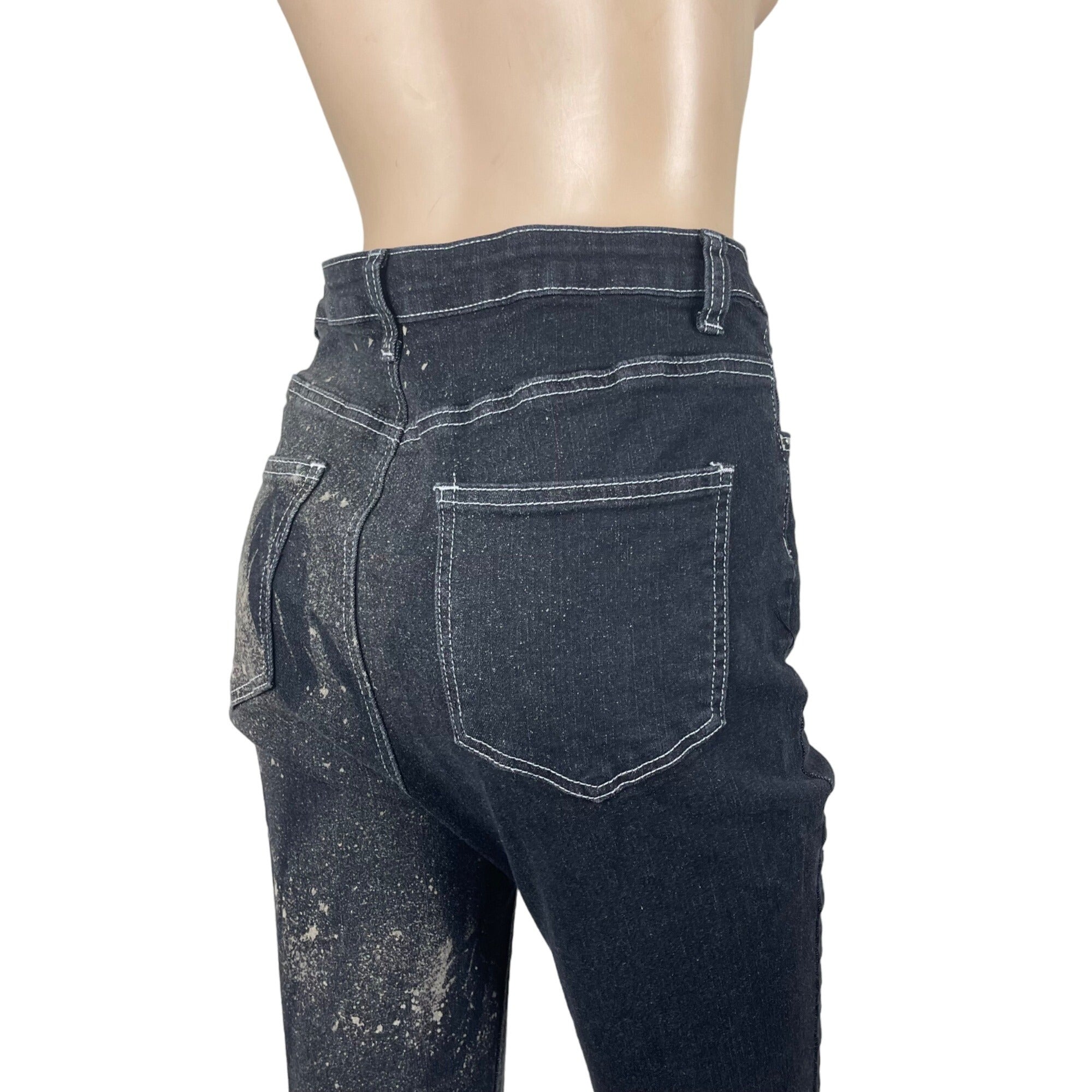 Fallen Angel Black Stretch Flared Leg Jeans Large