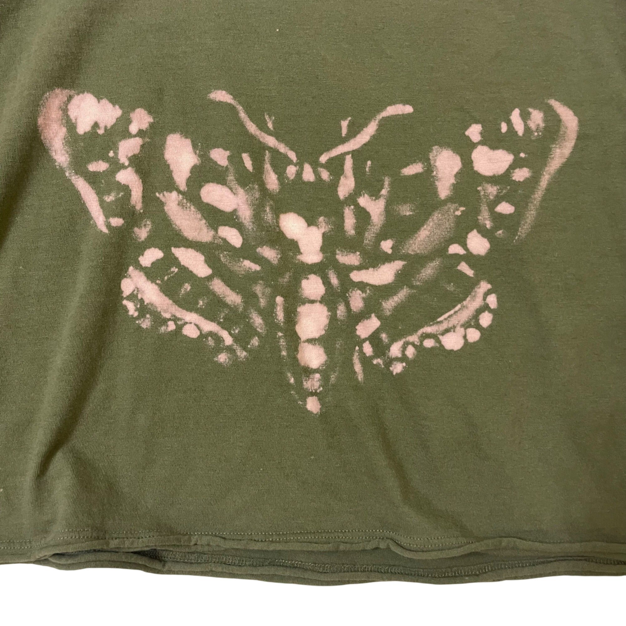 Deaths Head Moth Bleach Painted Crop Top Women's XS
