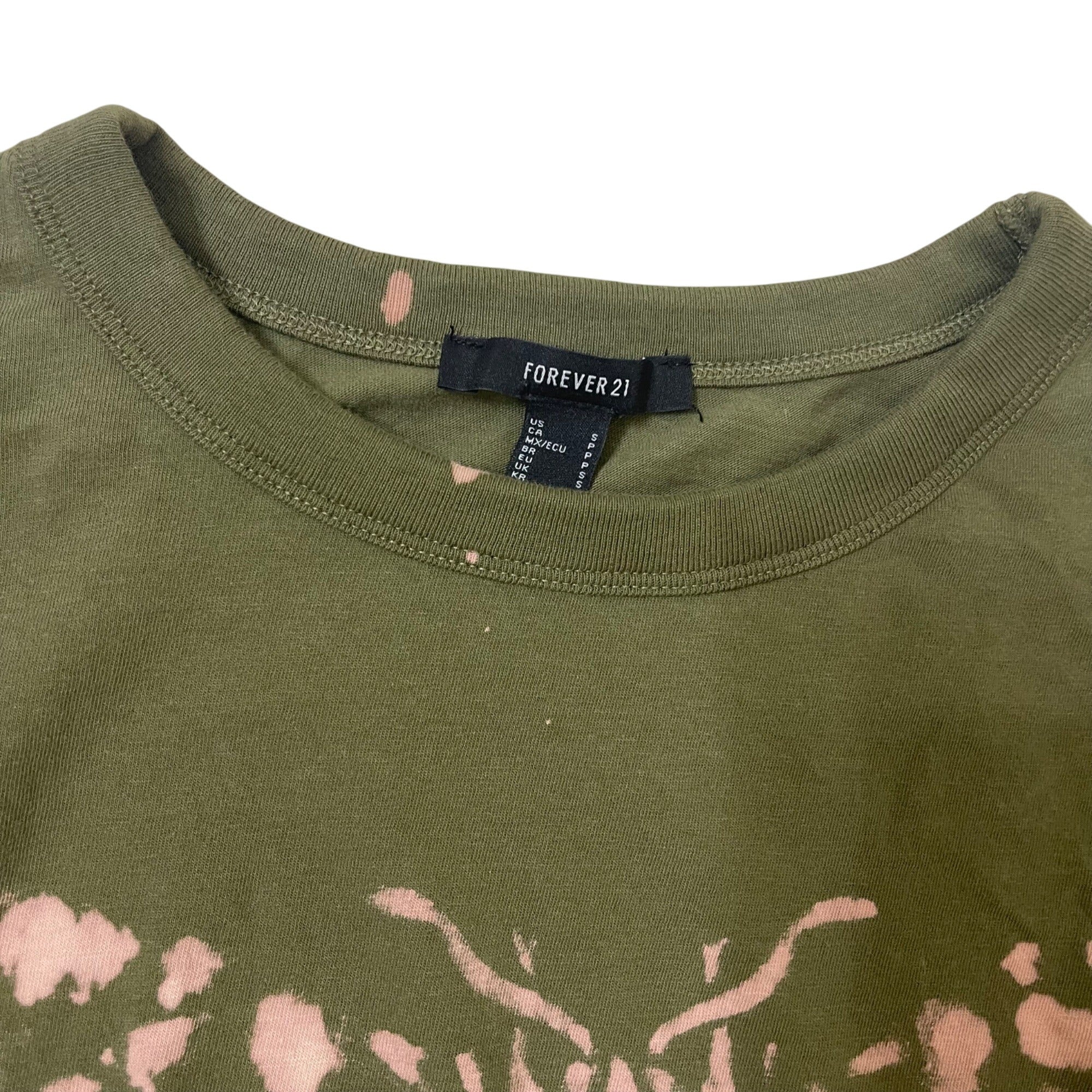 Deaths Head Moth Bleach Painted Crop Top Women's XS